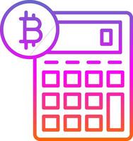 bitcoin rekenmachine lijn cirkel sticker icoon vector