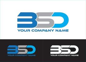 beginletter bsd logo of pictogram ontwerp vector afbeelding sjabloon