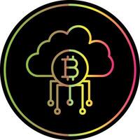 wolk bitcoin lijn helling ten gevolge kleur icoon ontwerp vector