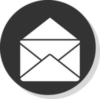 mail glyph schaduw cirkel icoon ontwerp vector