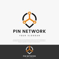 logo ontwerp illustratie pin drie netwerk erin eenvoudig modern logo.icon,symbol,template.technology bedrijfslogo vector