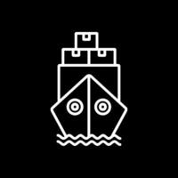 schip door zee lijn omgekeerd icoon ontwerp vector