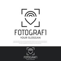 foto pin camera stijl eenvoudige lijn logo ontwerp vector illustration.logo icon, photography