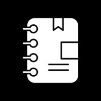 Notitie boek glyph omgekeerd icoon ontwerp vector