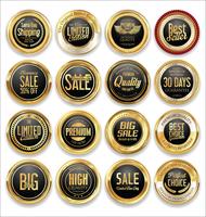 Luxe premium gouden insignes en labels vector