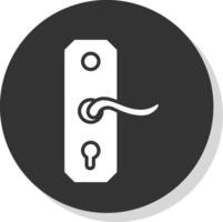 deur omgaan met glyph schaduw cirkel icoon ontwerp vector