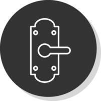 deur slot lijn schaduw cirkel icoon ontwerp vector