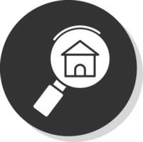 zoeken huis glyph schaduw cirkel icoon ontwerp vector
