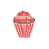 kerst cupcake en muffin, illustratie in pastelkleuren vector