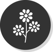 bloem glyph schaduw cirkel icoon ontwerp vector