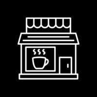 koffie winkel lijn omgekeerd icoon ontwerp vector