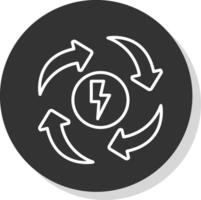 eco energie lijn schaduw cirkel icoon ontwerp vector