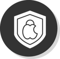 Mac veiligheid glyph schaduw cirkel icoon ontwerp vector