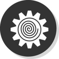 spiraal glyph schaduw cirkel icoon ontwerp vector