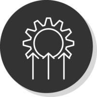 verbetering lijn schaduw cirkel icoon ontwerp vector