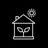 ecologisch huis lijn omgekeerd icoon ontwerp vector