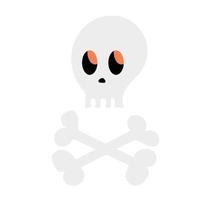 cartoon schedel. eenvoudig halloween-pictogram vector