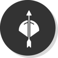 boogschieten glyph schaduw cirkel icoon ontwerp vector