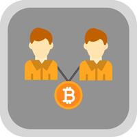 bitcoin handel vlak ronde hoek icoon ontwerp vector