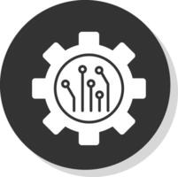 mijnbouw technologie glyph schaduw cirkel icoon ontwerp vector