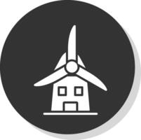 windmolen glyph schaduw cirkel icoon ontwerp vector