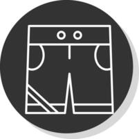 shorts lijn schaduw cirkel icoon ontwerp vector