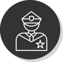 Politie lijn schaduw cirkel icoon ontwerp vector