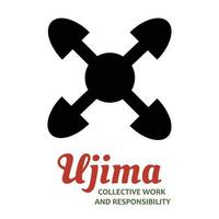zeven principes van kwanzaa - dag 3 - ujima - collectief werk en verantwoordelijkheid. traditionele symbolen van kwanzaa - Afro-Amerikaanse erfgoedvakantieviering. vectorillustratie geïsoleerd op wit vector