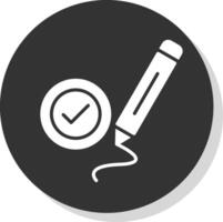 potlood glyph schaduw cirkel icoon ontwerp vector