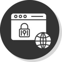 web veiligheid glyph schaduw cirkel icoon ontwerp vector