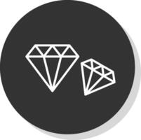 diamant lijn schaduw cirkel icoon ontwerp vector