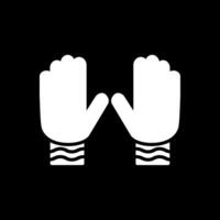 handschoenen glyph omgekeerd icoon ontwerp vector