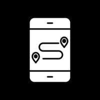 GPS glyph omgekeerd icoon ontwerp vector