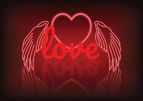liefde seizoen valentijnsdag neon hart achtergrond vector