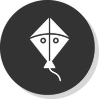 vlieger glyph schaduw cirkel icoon ontwerp vector