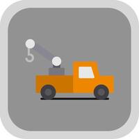 slepen vrachtauto vlak ronde hoek icoon ontwerp vector