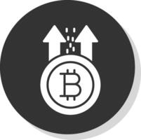 bitcoin stijgen glyph schaduw cirkel icoon ontwerp vector