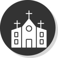 kerk glyph schaduw cirkel icoon ontwerp vector