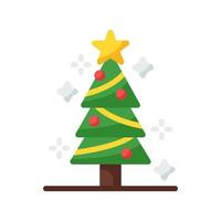 kerstboom platte stijlicoon. vectorillustratie voor grafisch ontwerp, website, app vector