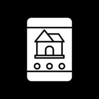 echt landgoed app glyph omgekeerd icoon ontwerp vector