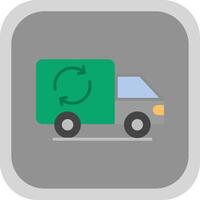 vuilnis vrachtauto vlak ronde hoek icoon ontwerp vector