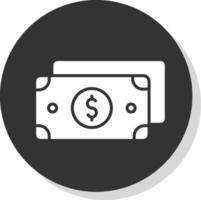 geld glyph schaduw cirkel icoon ontwerp vector