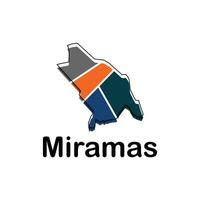 mirama's kaart, Frankrijk land kaart vlak stijl modern logotype ontwerp illustratie vector