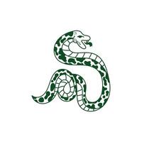 hand- getrokken wijnoogst slang illustratie, adder slang logo ontwerp vector