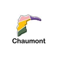 kaart Frankrijk land met stad van chaumont, meetkundig en kleurrijk logo ontwerp sjabloon element vector