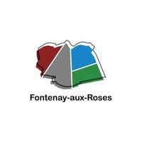 fontenay aux rozen kaart, Frankrijk land kaart vlak stijl modern logotype ontwerp illustratie vector