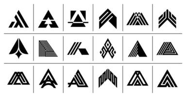 modern lijn brief een logo branding reeks vector