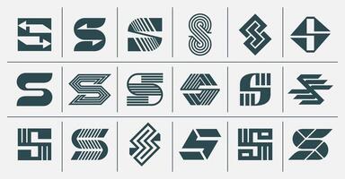 lijn monogram brief s logo ontwerp reeks vector