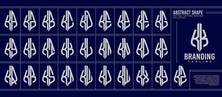reeks van luxe lijn kromme abstract brief k kk logo monogram vector