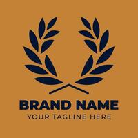 elegantie laurier blad krans logo vector